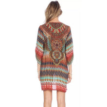 2016 Womens Dresses Sexy V Neck Print Half Sleeve Tunic Loose Casual Women Beach Boho Dress robe femme YU