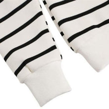 2016 Womens Hooded Shirts Stripe Casual Loose Black White Long Sleeve Hoodie Ladies Tops T-shirt Female Camisas Femininas