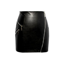 2016 autumn winter Soft PU Leather High Waist New design faux leather women black Zipper Short Mini Skirts Women saia #1122