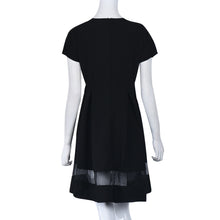 2016 new arrival fashion women knee-length Dress casual wild short sleeve chiffon dress comfortable black o-neck a-line dresses