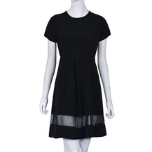 2016 new arrival fashion women knee-length Dress casual wild short sleeve chiffon dress comfortable black o-neck a-line dresses