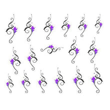 2016 new fashion Stickers & Decals 5pcs 3D Design Purple Flower Nail Tip Art Water Transfers Decal Sticker