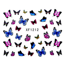 2016 new fashion Stickers & Decals 5pcs Multi Color Butterfly Design Nail Tip Art Water Transfers Decal Sticker