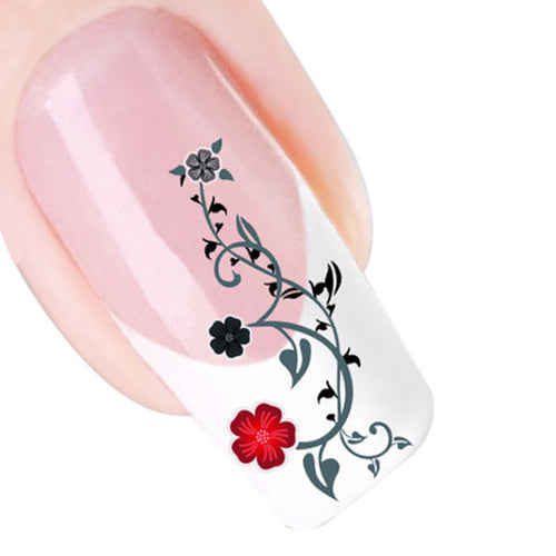 2016 new fashion Stickers & Decals 5pcs Rose Flower 3D Design Nail Tip Art Water Transfers Decal Sticker