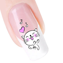 2016 new fashion Stickers & Decals 5pcs Smile Cat Nail Tip Art Water Transfers Decal Sticker