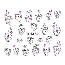 2016 new fashion Stickers & Decals 5pcs Smile Cat Nail Tip Art Water Transfers Decal Sticker