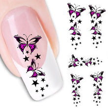 2016 new fashion Stickers & Decals Butterfly Water Transfer Slide Decal Sticker Nail Art Tips To Decoration women