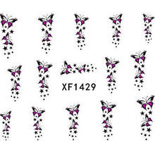 2016 new fashion Stickers & Decals Butterfly Water Transfer Slide Decal Sticker Nail Art Tips To Decoration women