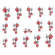 2016 new fashion Stickers & Decals DIY Red Flowers Design Nail Tip Art Water Transfers Decal Sticker
