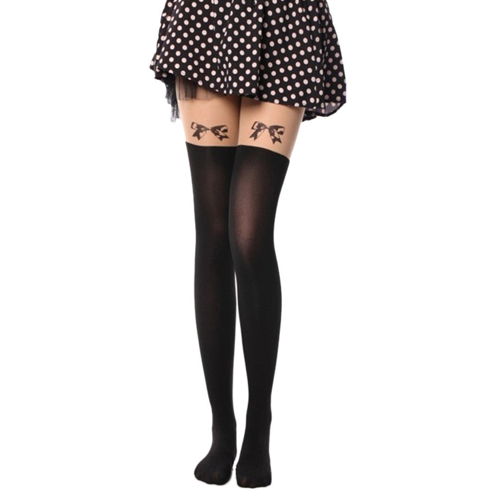 2016 new fashion student's love cute and sexy pantyhose patchwork color tight and charming student pantyhose medias tatuaje #130