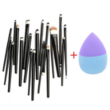 2016 new style 0PCS Makeup Brush Set Dotting Cosmetic Tools Shadow Pen Eyeliner Brush+1 PC Foundation Puff Sponges Anne