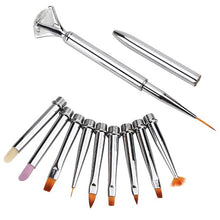 2016 new style 10Pcs Different Sizes Copper Handle Nail Art Brush Set Design Nail Brushes Nylon Material Anne