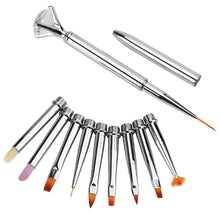 2016 new style 10Pcs Different Sizes Copper Handle Nail Art Brush Set Design Nail Brushes Nylon Material Anne