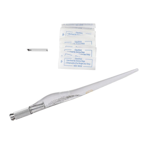 2016 new style Plastic,Stainless Steel Microblading Permanent 3D Makeup Eyebrow Pen 50pcs Tattoo Needle Pen Kit Tattoo Set Anne