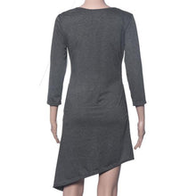 2016 new style cotton dress women spring gray causal with chains dress long sleeve dress vestidos mujere vestidos sexy #546