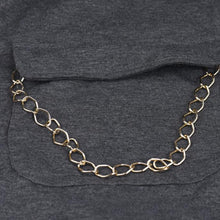 2016 new style cotton dress women spring gray causal with chains dress long sleeve dress vestidos mujere vestidos sexy #546