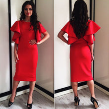 2016 new style summer party evening elegant dress casual women dress short butterfly sleeve robe bureau droite#587