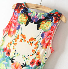 2016 summer autumn new Korean Women casual Bohemian floral leopard sleeveless vest printed beach chiffon dress vestidos