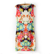 2016 summer autumn new Korean Women casual Bohemian floral leopard sleeveless vest printed beach chiffon dress vestidos