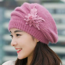 2016 winter Warm Hat For Women Knitted Wool Floral Gorros Skullies & Beanies Elegant Hats Female Ladies Bonnet Enfant