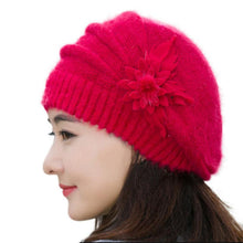 2016 winter Warm Hat For Women Knitted Wool Floral Gorros Skullies & Beanies Elegant Hats Female Ladies Bonnet Enfant