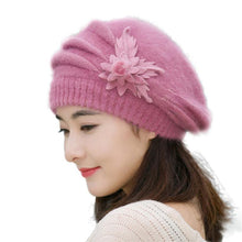 2016 winter Warm Hat For Women Knitted Wool Floral Gorros Skullies & Beanies Elegant Hats Female Ladies Bonnet Enfant