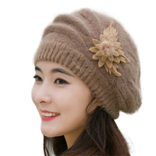 2016 winter Warm Hat For Women Knitted Wool Floral Gorros Skullies & Beanies Elegant Hats Female Ladies Bonnet Enfant