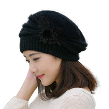 2016 winter Warm Hat For Women Knitted Wool Floral Gorros Skullies & Beanies Elegant Hats Female Ladies Bonnet Enfant