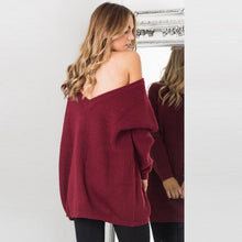 2016 women's Autumn Spring Long knitted Sweaters Back V Neck Solid Casual Loose sweaters And Pollovers Sexy Pull Femme