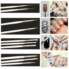 2017 1 Set 5pcs Dotting Tools+ 15pcs Nail Art Brush with Bag + 1 Pack Mix Shape Rhinestone Decor Nail Stickers Art Set
