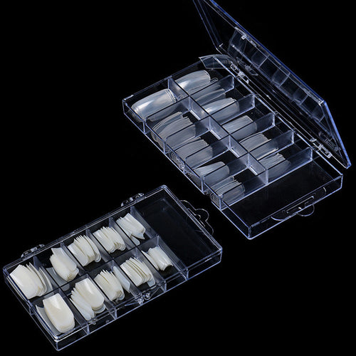 2017 100pcs Acrylic False Nails Clear Full Cover Fake Nail Art Tips Korean Natural Clear Nail tools