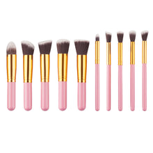 2017 10PCS Cosmetics Makeup brushes Professional Foundation Powder Eyeshadow Blusher Eyebrow Make up brush Pinceis de maquiagem