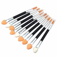 2017 10PCS Professional Makeup brushes Double-end Eye Shadow Eyeliner Brush Make up Sponge Applicator Tools