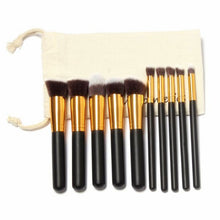 2017 10PCS Professional Makeup brushes set Eyeshadow Foundation Powder Brush and 1PCS Draw String Makeup Bag Maquiagem