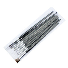 2017 10PCS Professional Nail brush Set Acrylic Nail art Makeup tools Painting Pen Tips Fan brush Pincel maquiagem Black