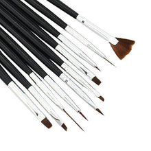 2017 10PCS Professional Nail brush Set Acrylic Nail art Makeup tools Painting Pen Tips Fan brush Pincel maquiagem Black
