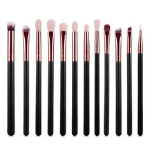 2017 12PCS Cosmetic Blusher Eyebrow Makeup brushes Professional Foundation Powder Eyeshadow brush Pincel maquiagem Black