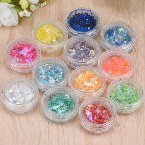 2017 12PCS Nail art decorations Mix Colors Acrylic Nails tools Beauty Make up Tips Nail sticker Glitter Cosmetics Maquiagem
