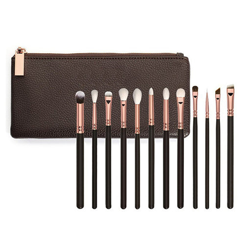 2017 12PCS Rose Gold Professional Makeup brushes Complete Eye Makeup tools Powder Blending Foundation Eyeshadow Eyeliner brush