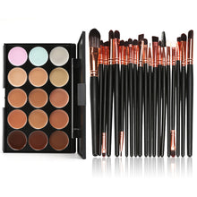 2017 15 Colors Contour Eyeshadow Face Cream Make up Concealer Palette Professional+20PCS Makeup brushes set Pinceis de maquiagem