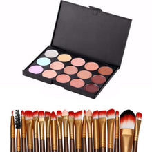 2017 15 Colors Contour Face Cream Make up Concealer Palette and 20pcs Professional Makeup brushes Cosmetics Brown