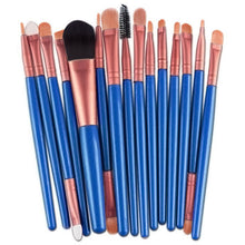 2017 15PCS Concealer Face Powder Foundation Eyeshadow Eyeliner Cosmetic brush Make-up Toiletry Kit Wool Makeup brushes set Blue