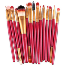 2017 15PCS Concealer Foundation Eyeshadow Eyeliner Cosmetic brush Professional Makeup brushes Natural Pinceis de maquiagem Red