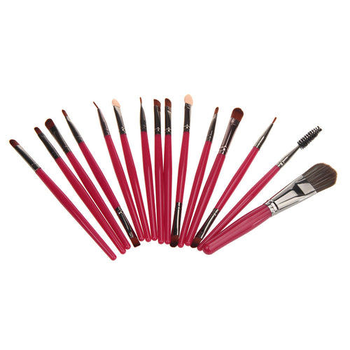 2017 15PCS Concealer Powder Foundation Eyeshadow Eyeliner Cosmetic brush Set Make-up Toiletry Professional Makeup brushes Red