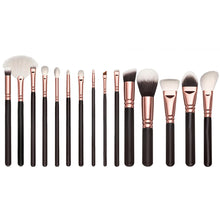 2017 15PCS Cosmetic Beauty Makeup brushes Pincel maquiagem Face Blusher Foundation Powder Lip Eyeshadow Eyebrow brush Black