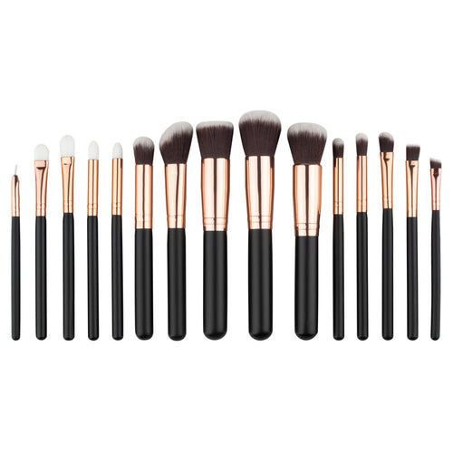 2017 15PCS Cosmetic Eyebrow Face Lip Makeup brushes Professional Foundation Powder Eyeshadow brush Pincel maquiagem Rose Gold