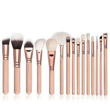 2017 15PCS Professional Makeup brushes set Complete Eye Kit Beauty Concealer Powder Foundation Eyeshadow brush+Cosmetic bag Pink
