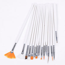 2017 15Pcs Nail Art Design Painting Drawing Brushes White + 5 X 2 Way Marbleizing Dotting Pen Tools Set 2017