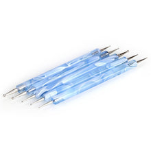 2017 15Pcs Nail Art Design Painting Drawing Brushes White + 5 X 2 Way Marbleizing Dotting Pen Tools Set 2017