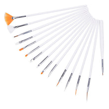 2017 15Pcs Nail Art Design Painting Drawing Brushes White + 5 X 2 Way Marbleizing Dotting Pen Tools Set 2017